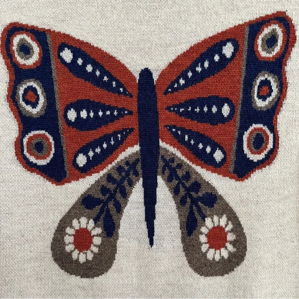 RARE Sugarhigh Lovestoned Mariposa Butterfly Turtleneck Wool Sweater Dress Large - Picture 6 of 15